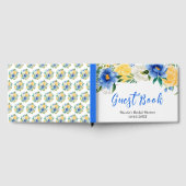 Blue and Yellow Floral Bridal Shower ゲストブック (全面)