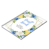 Blue and Yellow Floral Bridal Shower Guest Book ノートブック (左側)