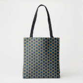 Blue and yellow floral patterned Tote トートバッグ (正面)