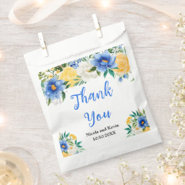 Blue and Yellow Floral Wedding フェイバーバッグ