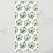 Blue and Yellow Floral Wedding メニュー (裏面)