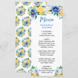 Blue and Yellow Floral Wedding メニュー