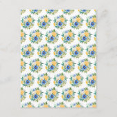 Blue and Yellow Floral Wedding Details エンクロージャーカード (裏面)