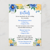 Blue and Yellow Floral Wedding Details エンクロージャーカード (正面)