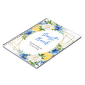 Blue and Yellow Floral Wedding Guest Book ノートブック (左側)