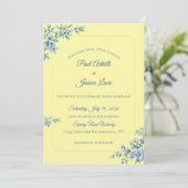 Blue and Yellow Floral Wedding Invitation 招待状 (スタンド正面)