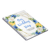 Blue and Yellow Floral Wedding Planner ノートブック (右側)