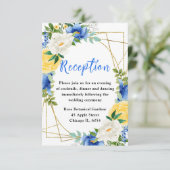 Blue and Yellow Flowers Wedding Reception エンクロージャーカード (スタンド正面)
