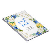 Blue and Yellow Flowers with Foliage Guest Book ノートブック (右側)