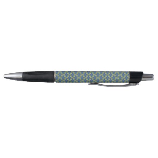 Blue and Yellow Geometric Pattern Pen ボールペン (底)