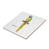 Blue-and-yellow macaw bird cartoon illustration タイル (側面)