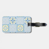 Blue and Yellow Mediterranean Italian Tile ラゲッジタグ (裏面横)