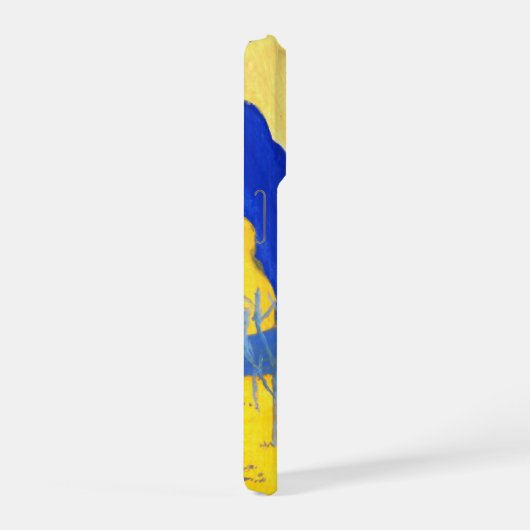 Blue and Yellow Minimalistic Landscape Phone Case iPhoneケース (右側面)