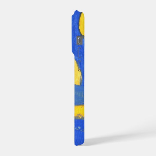 Blue and Yellow Minimalistic Landscape Phone Case iPhoneケース (左側面)