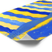 Blue and Yellow Minimalistic Landscape Print ポスター (角)