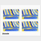 Blue and Yellow Minimalistic Landscape Stickers 長方形シール (シート)