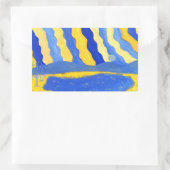 Blue and Yellow Minimalistic Landscape Stickers 長方形シール (バッグ)