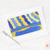 Blue and Yellow Minimalistic Landscape Stickers 長方形シール (封筒)