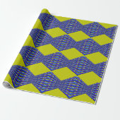 blue and yellow pattern design ラッピングペーパー (アンロールド)