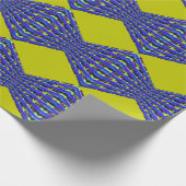 blue and yellow pattern design ラッピングペーパー (角)
