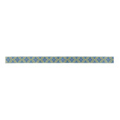 Blue and Yellow Pattern Satin Ribbon サテンリボン (正面)
