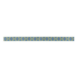 Blue and Yellow Pattern Satin Ribbon サテンリボン