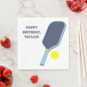 Blue and Yellow Pickleball Paddle Personalized スタンダードランチョンナプキン (インサイチュ)