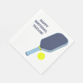 Blue and Yellow Pickleball Paddle Personalized スタンダードランチョンナプキン (角)