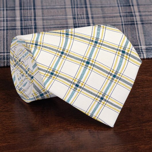 Blue and Yellow Plaid Necktie Tie ネクタイ