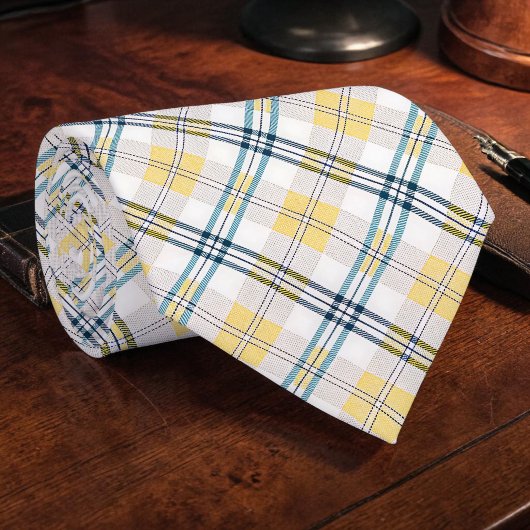 Blue and Yellow Plaid Necktie Tie ネクタイ