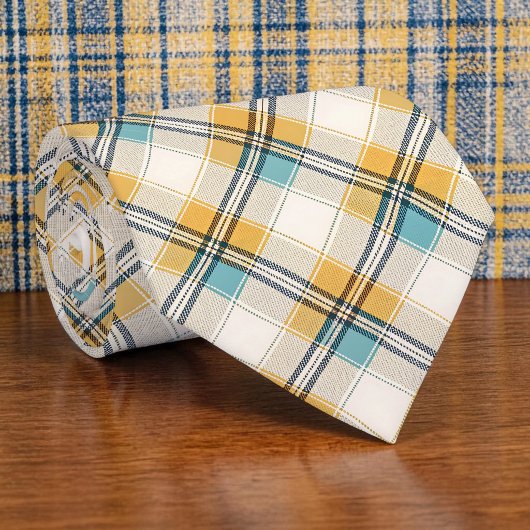 Blue and Yellow Plaid Necktie Tie ネクタイ