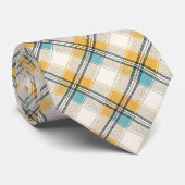 Blue and Yellow Plaid Necktie Tie ネクタイ (ロール)