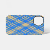 Blue and Yellow Scottish Tartan Plaid iPhoneケース (裏面横)