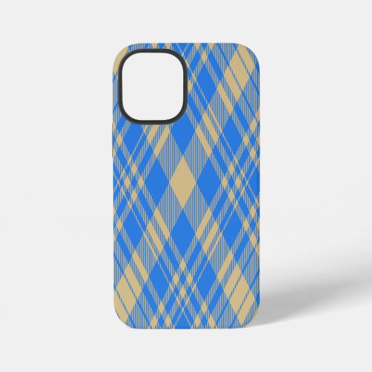 Blue and Yellow Scottish Tartan Plaid iPhoneケース (裏面)
