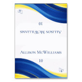 Blue and Yellow Wedding Place Cards Vege Icon テーブルナンバー (正面)