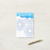 Blue Anemoneが投稿ノートを行う ポストイット (デスク上)