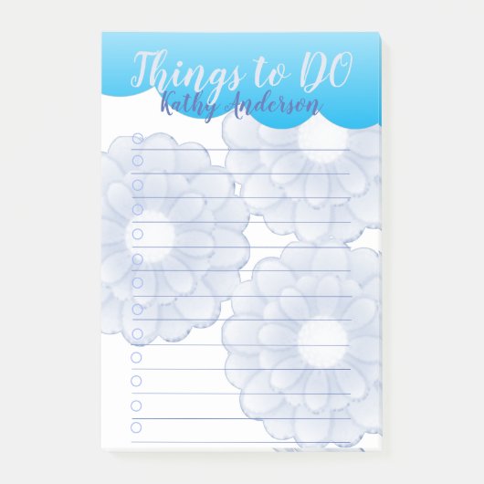 Blue Anemoneが投稿ノートを行う ポストイット (正面)