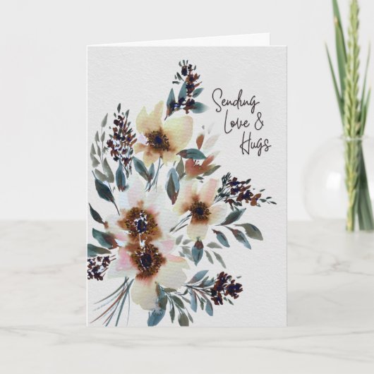 Blue Anemones Trio - Sympathy Greeting Card カード (正面)
