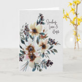 Blue Anemones Trio - Sympathy Greeting Card カード (黄色い花)