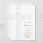 blue angels pattern Holy Cross Baptism 招待状 (正面)