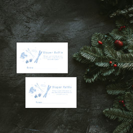 Blue Après Bébé Ski Diaper Raffle Baby Shower  エンクロージャーカード