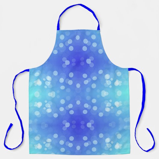 Blue apron with white polka dots エプロン (正面)