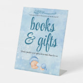 Blue Aqeeqah Baby boy books and gifts sign 台座サイン (正面)