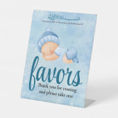 Blue Aqeeqah Baby boy Favor Sign 台座サイン (正面)