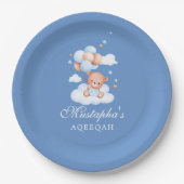 Blue Aqiqah Baby Boy Paper Plates ペーパープレート (正面)
