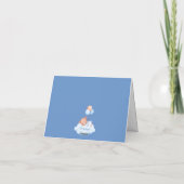 Blue Aqiqah It’s a Boy Birth Announcement Card 案内状 (裏面)