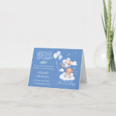 Blue Aqiqah It’s a Boy Birth Announcement Card 案内状 (正面)