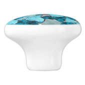 Blue aqua gemstone abstract cells セラミックノブ (側面)