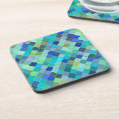 Blue Aqua Moroccan Mosaic コースター (左側)