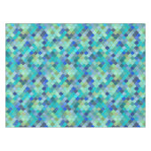 Blue Aqua Moroccan Mosaic テーブルクロス (正面(横))